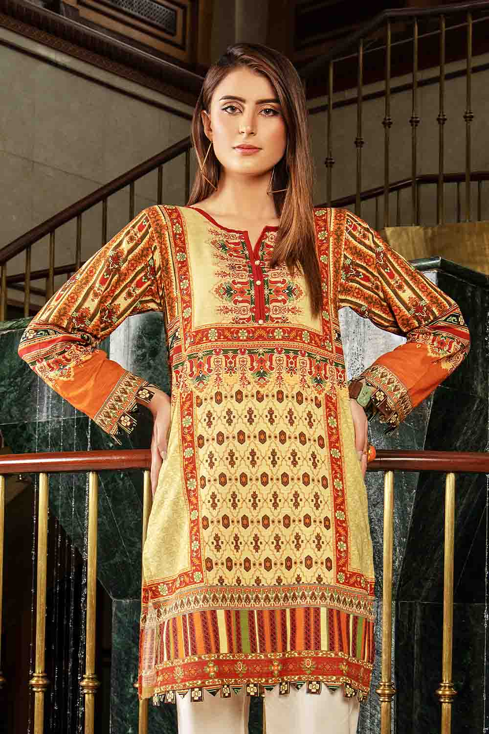 Tribal Vibes Oture 1PC Stitched Khaddar Digital Print Shirt with Detailing